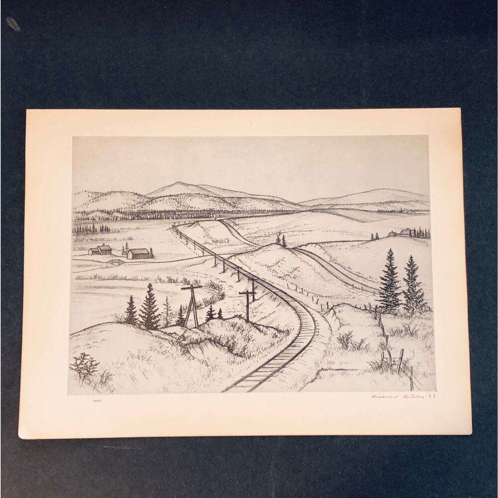 Andrew Butler "Mount Holly" Art 1930s Print Treasury Collection Sketch Vintage